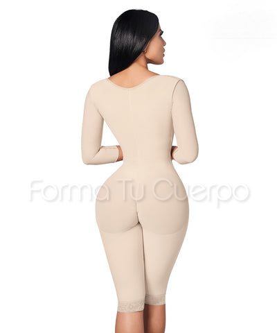 Model C-013 - Glamorous Toning Open Bust Full Bodysuit Shaper Infused w. Healing Power of 5 Plants