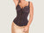 Model 8801 - Ravishing Sexy Mocha Body Shaping Steel Boned Bustier W/Delicate Black Polka Dots