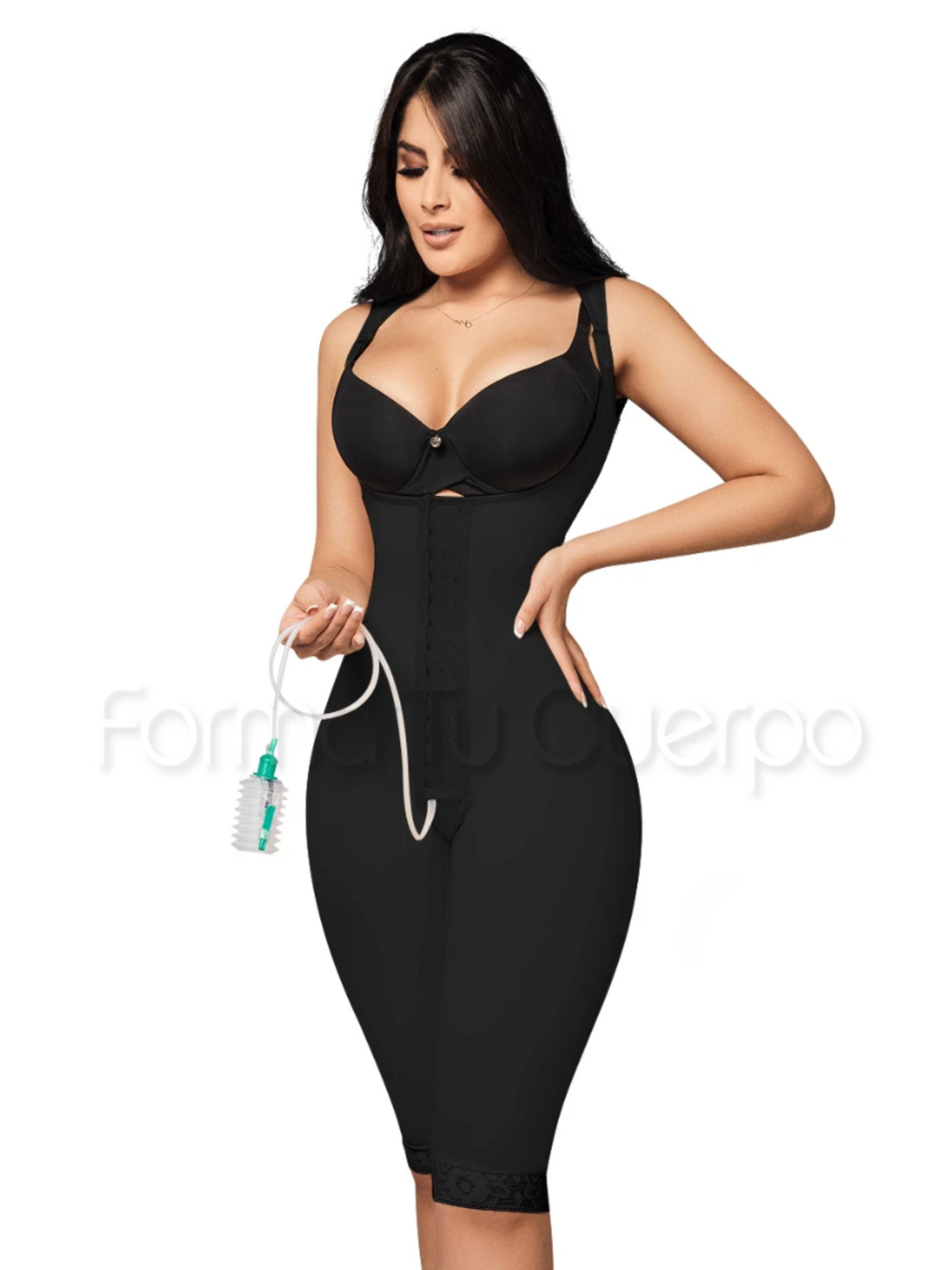 Model C-129 - Fabulous Toning Open Bust Bodysuit Shaper Infused w. Healing Power of 5 Plants